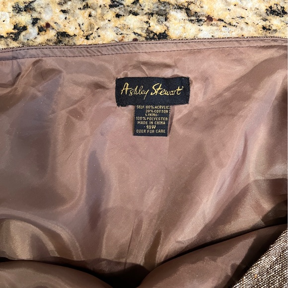 Ashley Stewart Brown Tweed Long Maxi A-Line Skirt Sz 18W - Picture 4 of 4